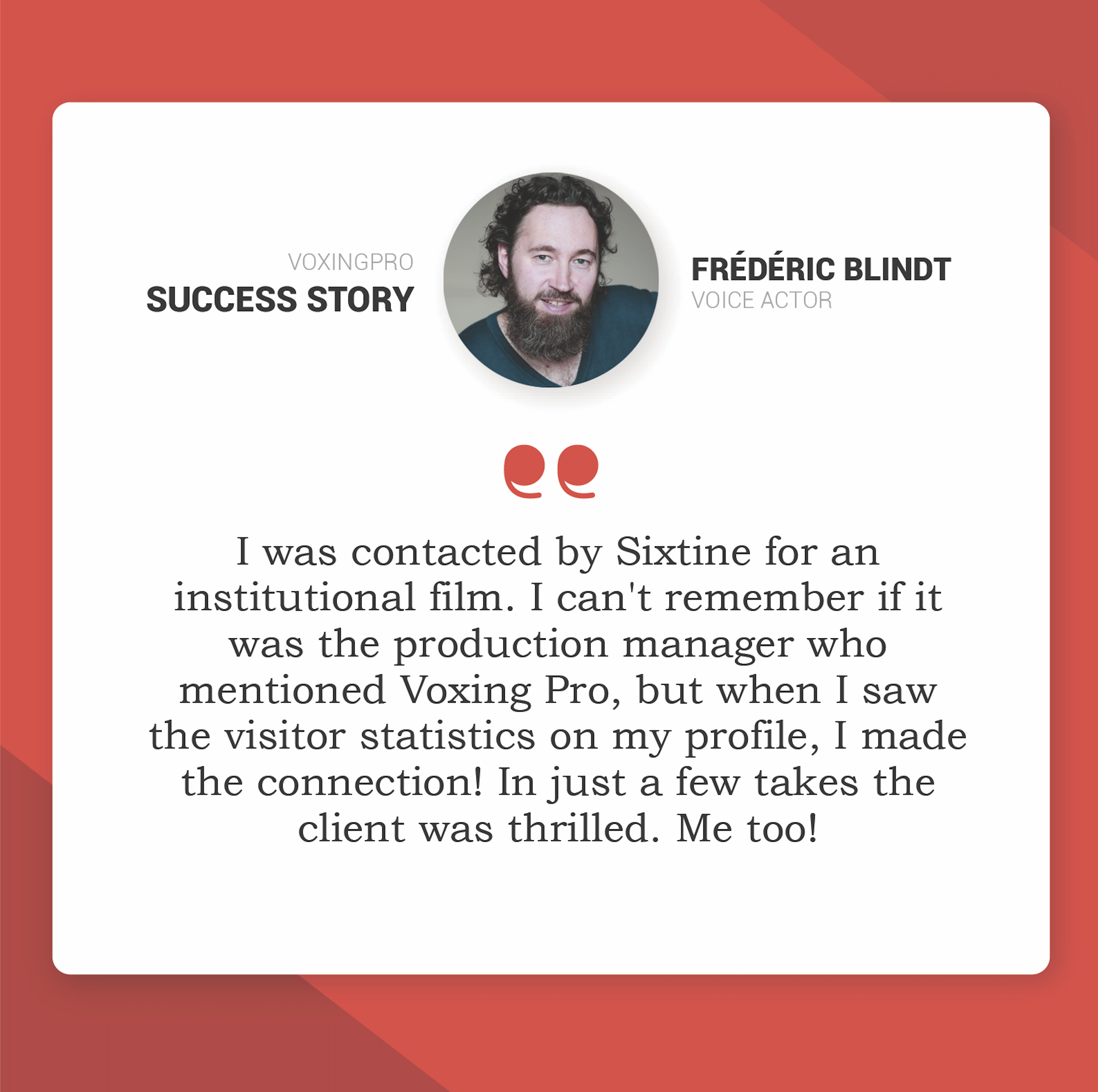 frédéric blindt success story EN